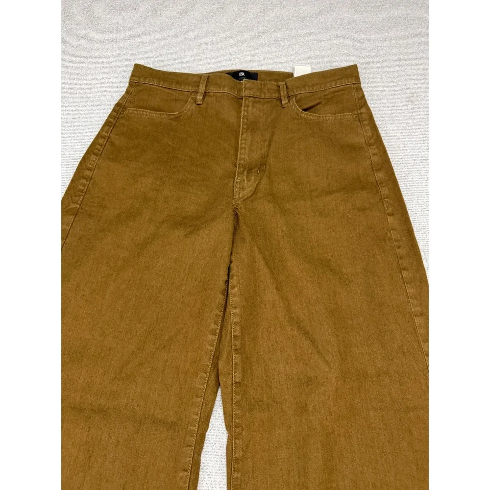 Banana Republic Women 30 Brown Linen Blend High Rise Wide Leg Flare Pants